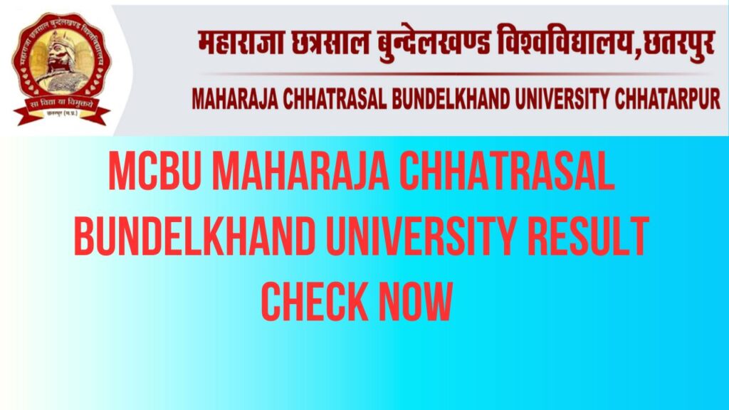 MCBU Maharaja Chhatrasal Bundelkhand University Result